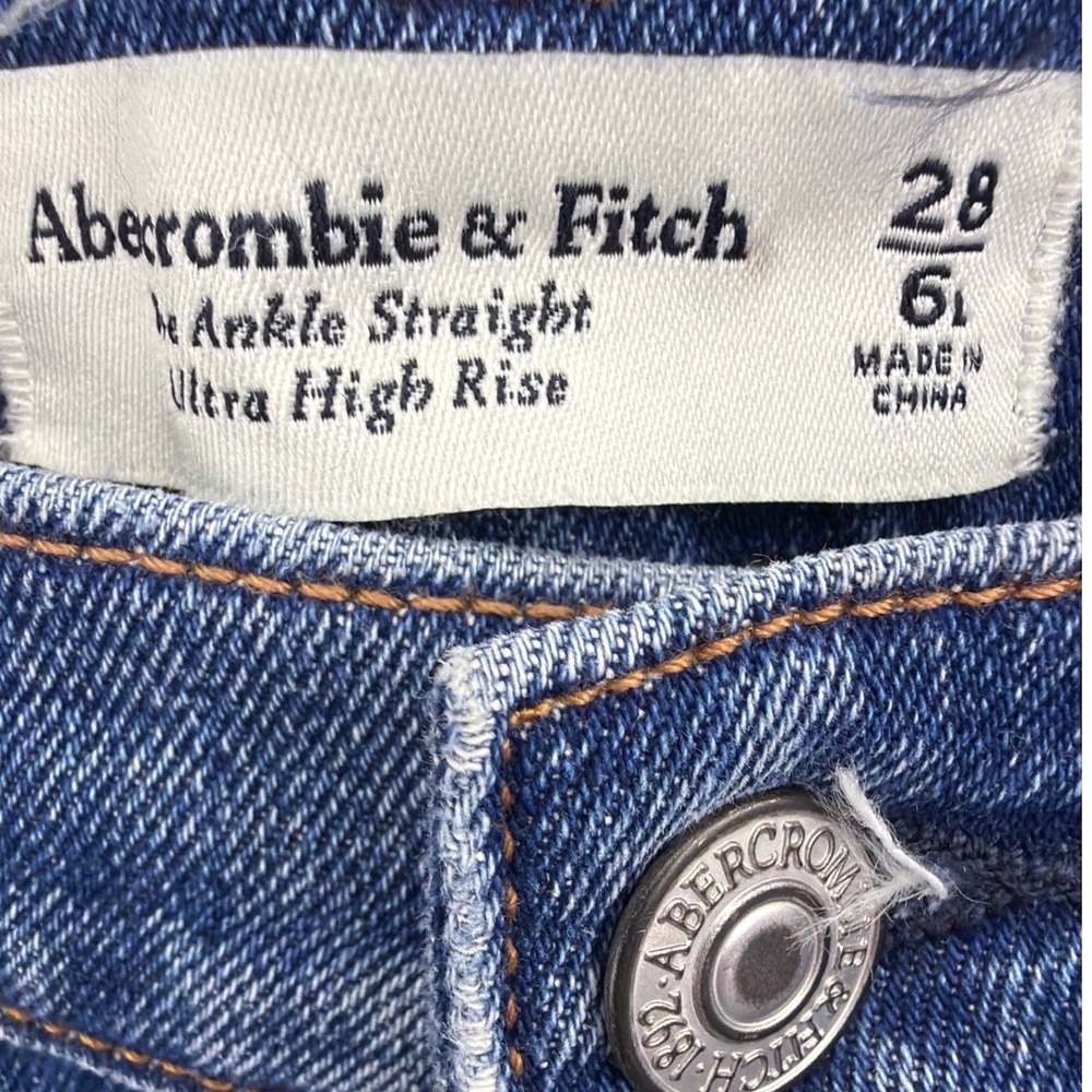 Abercrombie & Fitch Curve Love Ankle Straight Ultra High Rise Jeans 28 6L - Picture 11 of 14